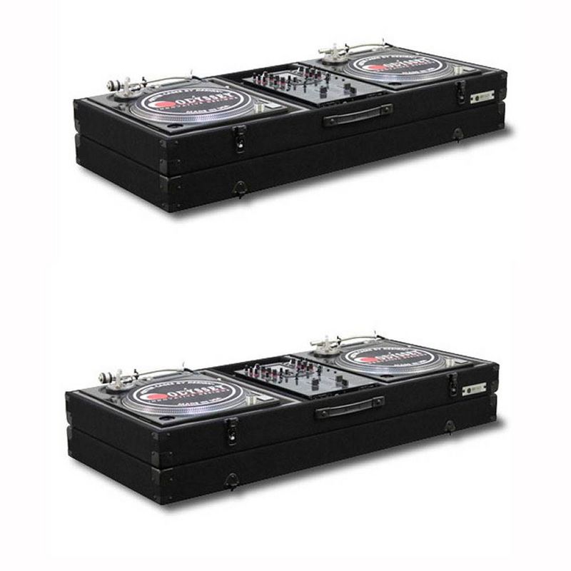 Odyssey Economy Battle Mode Pro DJ Turntable Mixer Coffin Case - Black (2 Pack)