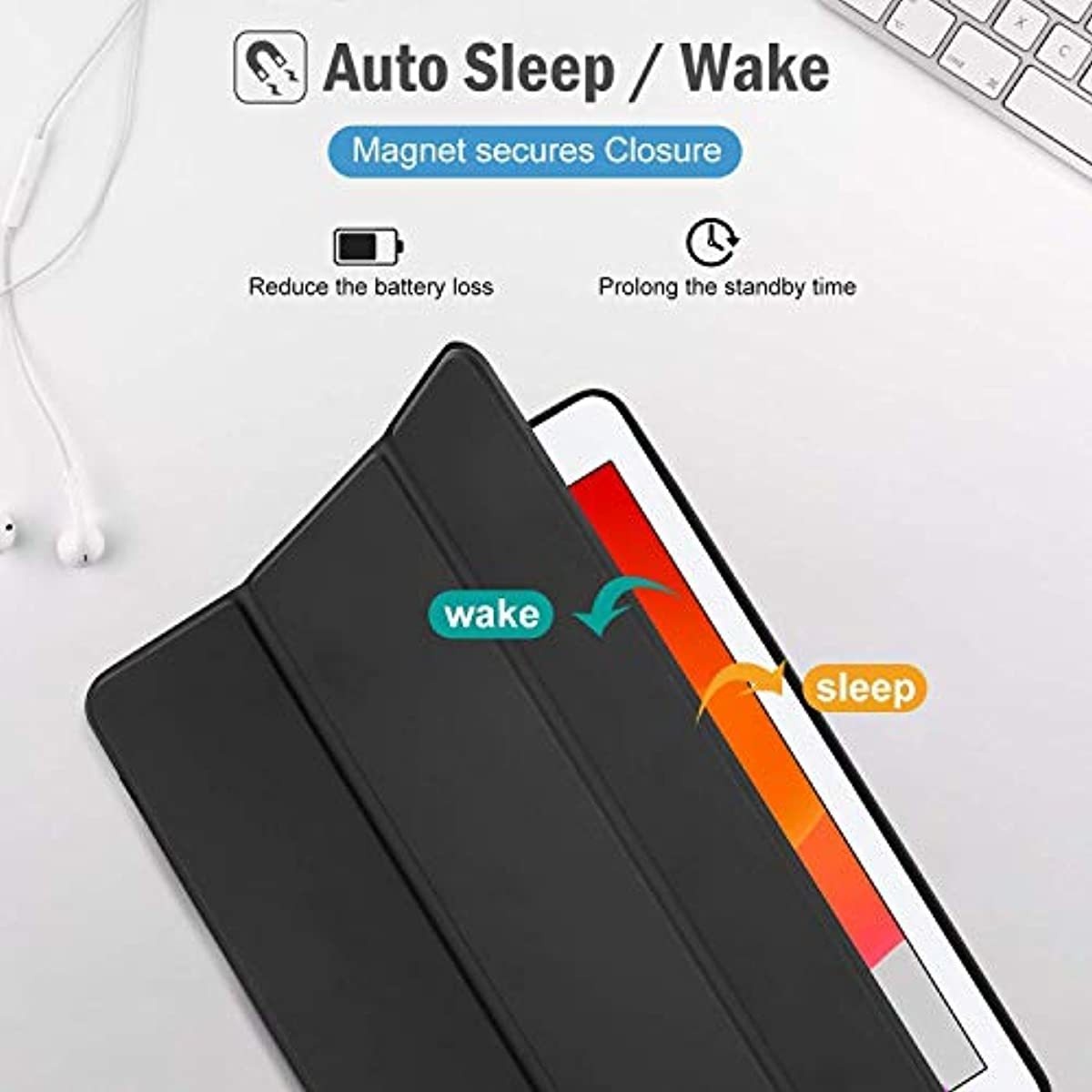 ProCase iPad 10.2 7th Generation 2019 Soft Slim Stand Smart Case Bundle with iPad 10.2 7th Gen 2019 Privacy Screen Protector