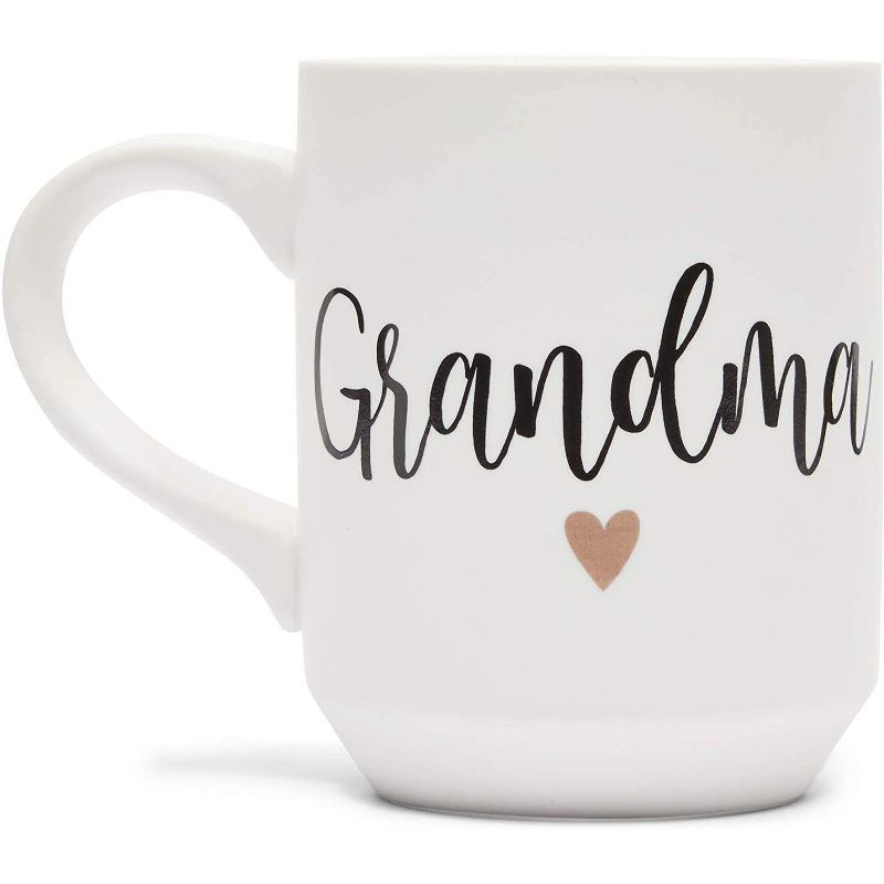 Sparkle and Bash 2-Pack White Ceramic Coffee Mugs Tea Cups, Grandpa & Grandma