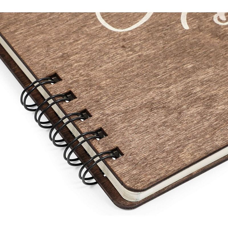 Wedding Guest Book with Rustic Wooden Design with Lined Pages for Sign or Leave Messages (11.25 x 8.75 inches)