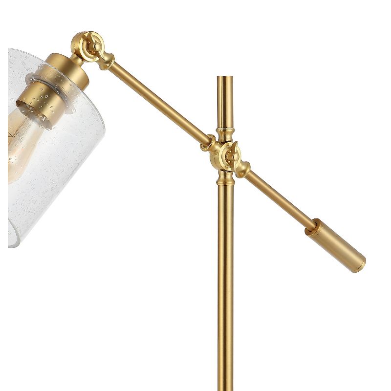23" Iron/Seeded Glass Kathryn Classic Task Lamp (Includes LED Light Bulb) Brass/Gold - JONATHAN Y