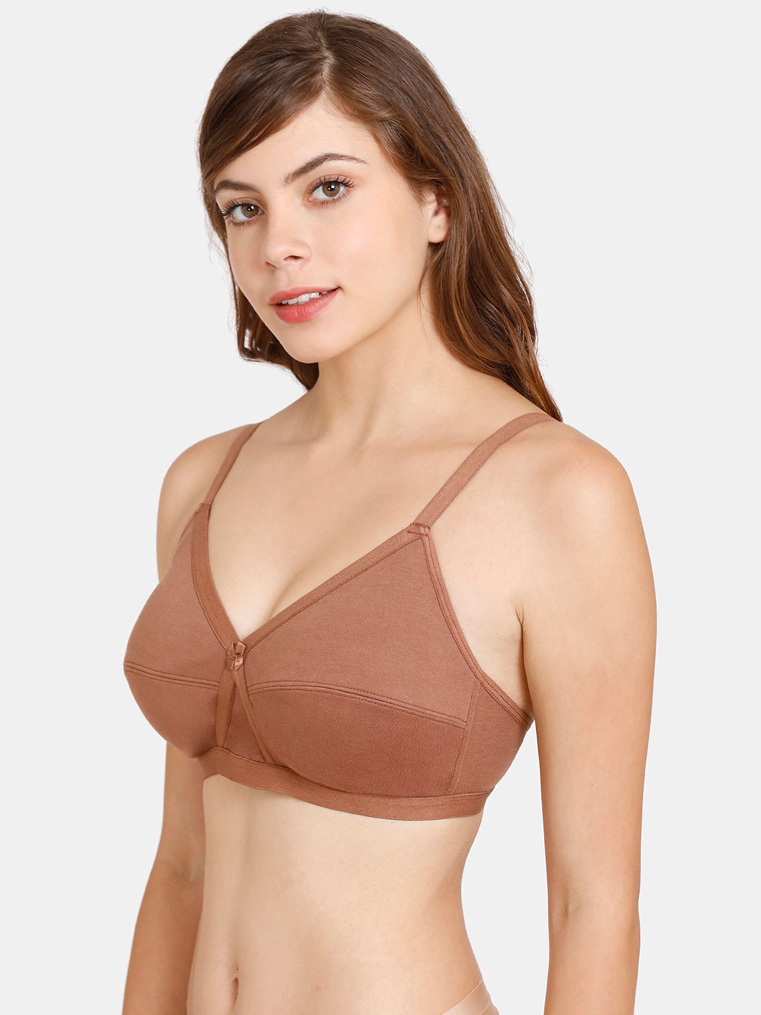 Rosaline by Zivame Brown Non Wired Non Padded Full Coverage Bra