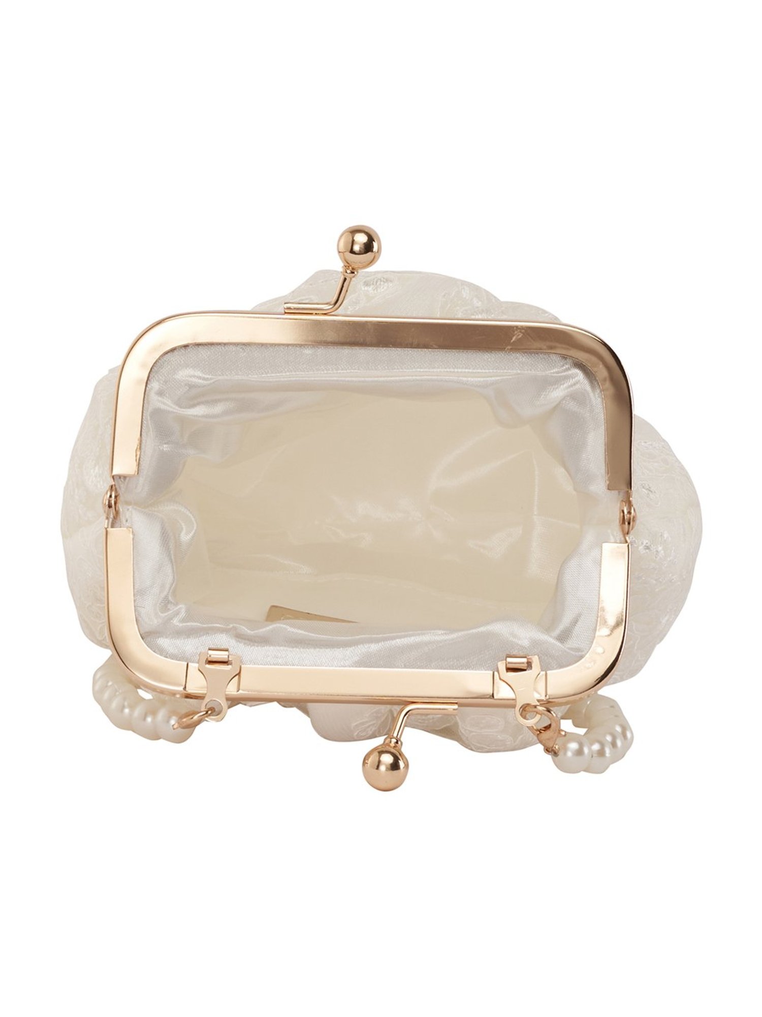 Lino Perros White Textured Medium Clutch