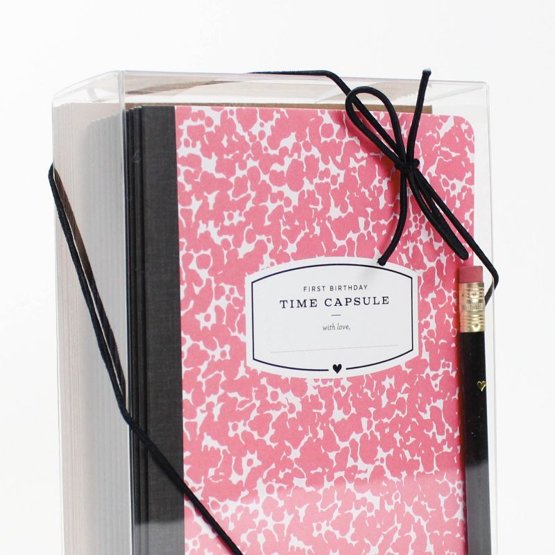 "First Birthday Time Capsule" NoteCard Pink