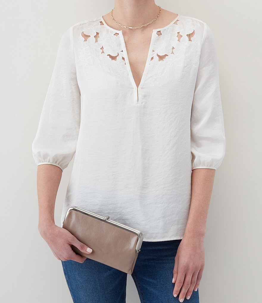 HOBO Original Leather Lauren Double-Frame Clutch Wallet