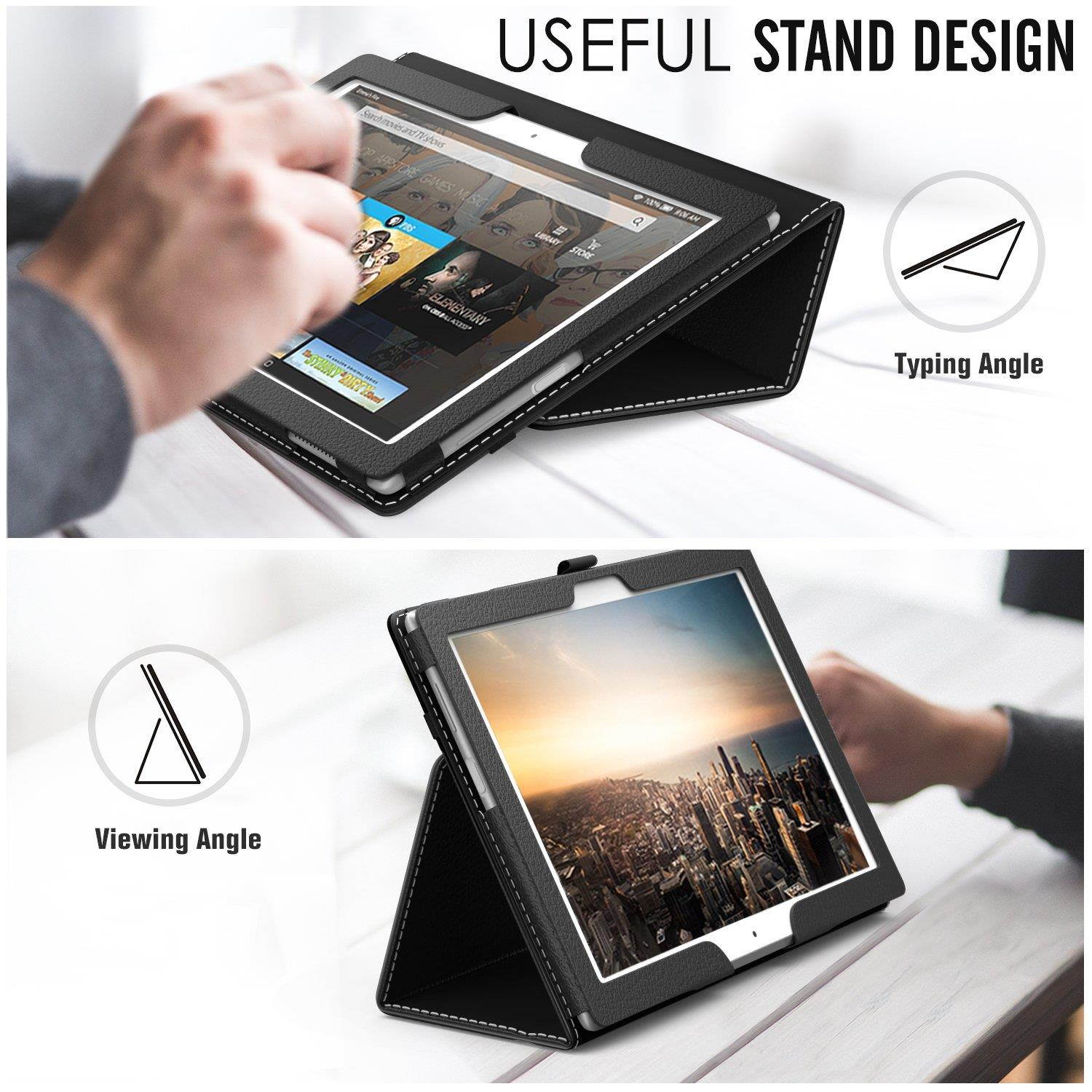 Lenovo Tab 4 / Tab 4 Plus 10" Case - MoKo Ultra Compact Premium Slim Folding Stand Cover Case with Auto Wake & Sleep for Lenovo Tab 4 / Tab 4 Plus 10.1 Inch HD Tablet 2017 Release, Black