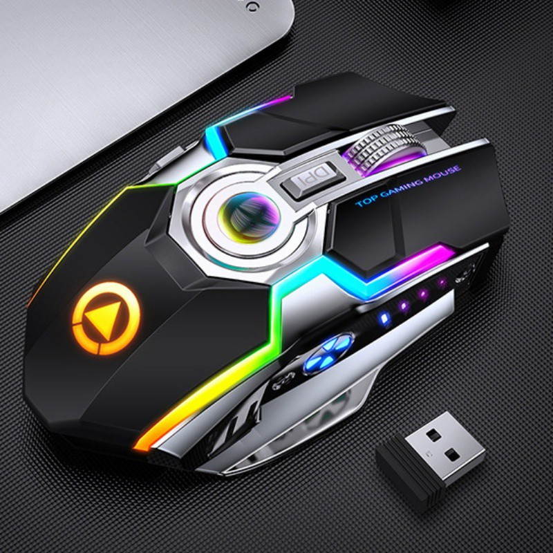 A5 Wireless Mouse, Rechargeable Game, RGB Light-emitting Mute, Silent Computer Accessories, Lithium Battery 500 MAh