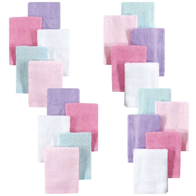 Little Treasure Baby Girl Rayon from Bamboo Luxurious Washcloths, Pink Lilac 20-Pack, One Size
