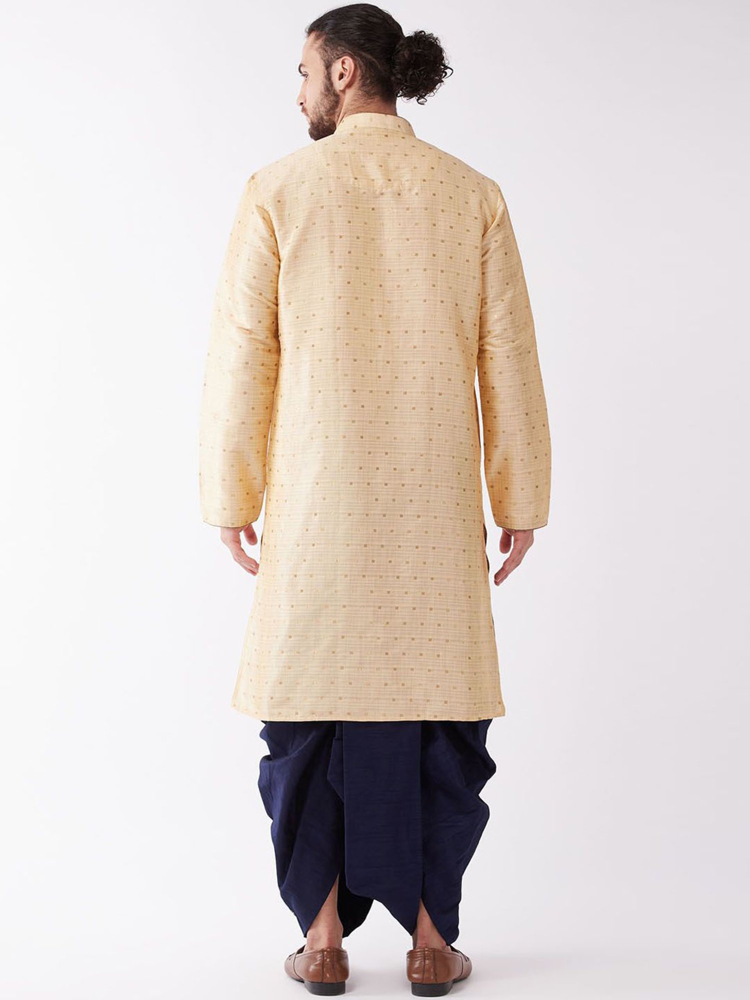 Vastramay Beige Straight Fit Printed Ethnic Suits