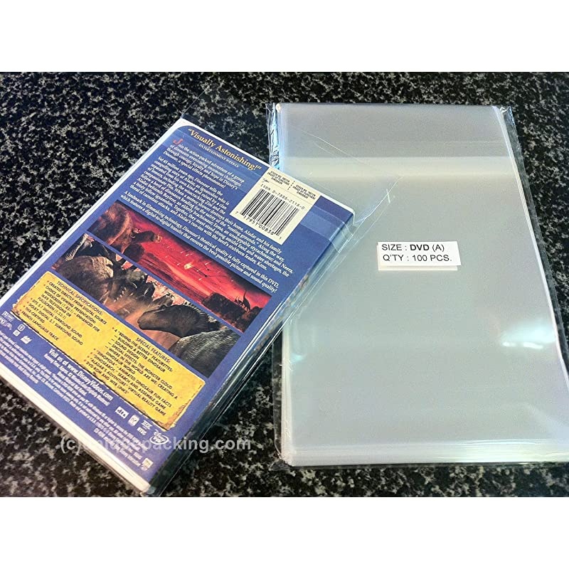 100 Pcs Clear Standard DVD Case CelloCellophane Bags Non Shrink 6x8