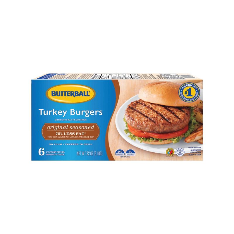 Butterball Seasoned Turkey Burgers - Frozen - 32oz