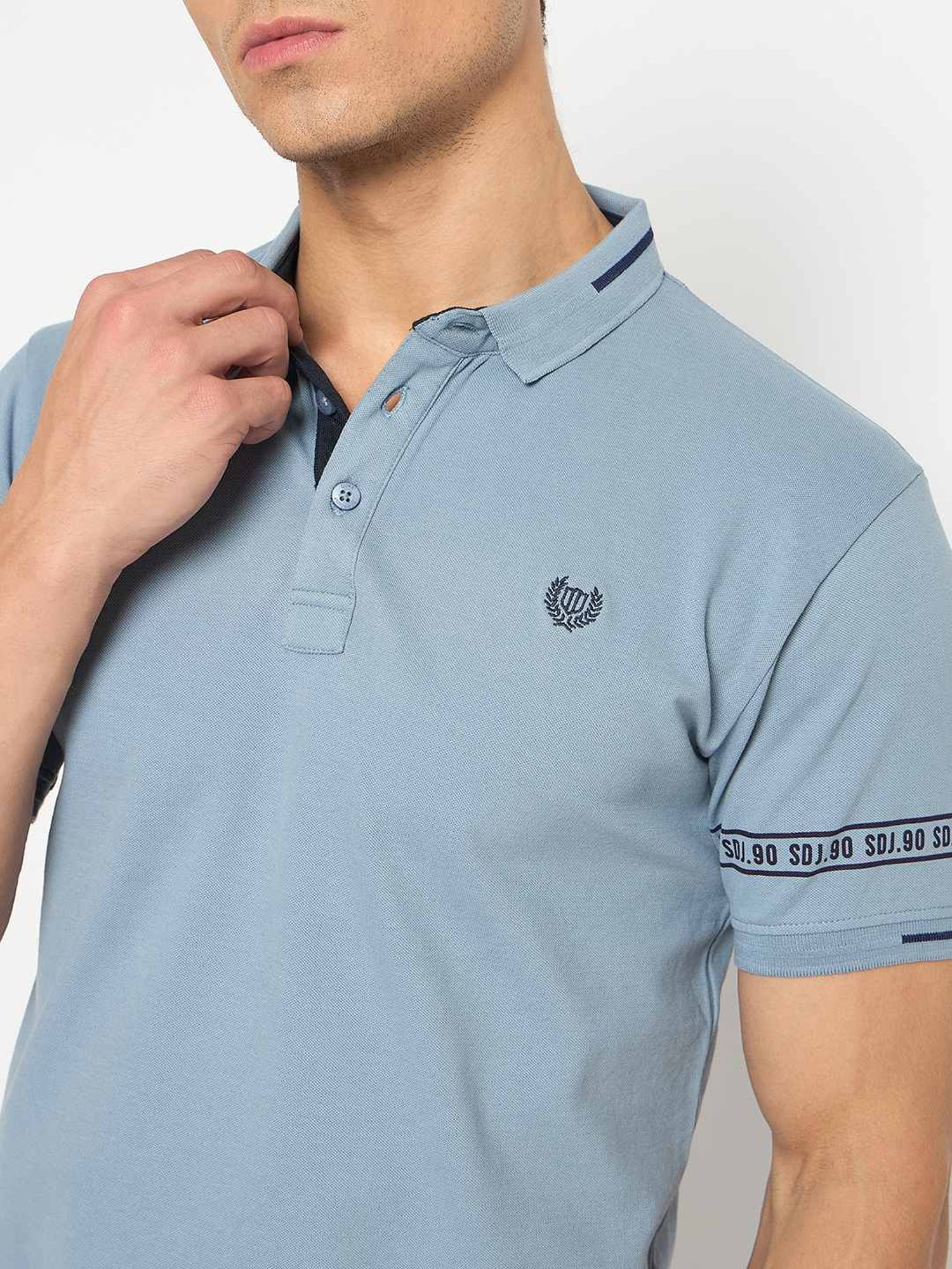 Duke Stone Grey Slim Fit Polo T-Shirt