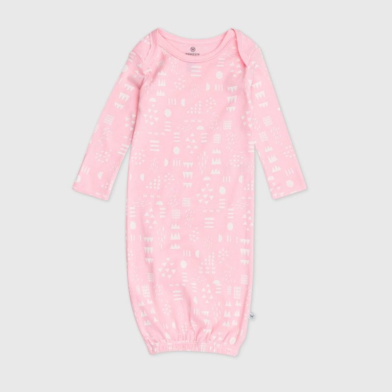 Honest Baby Girls' 2pk Organic Cotton Love Dot Nightgown - 0-6M