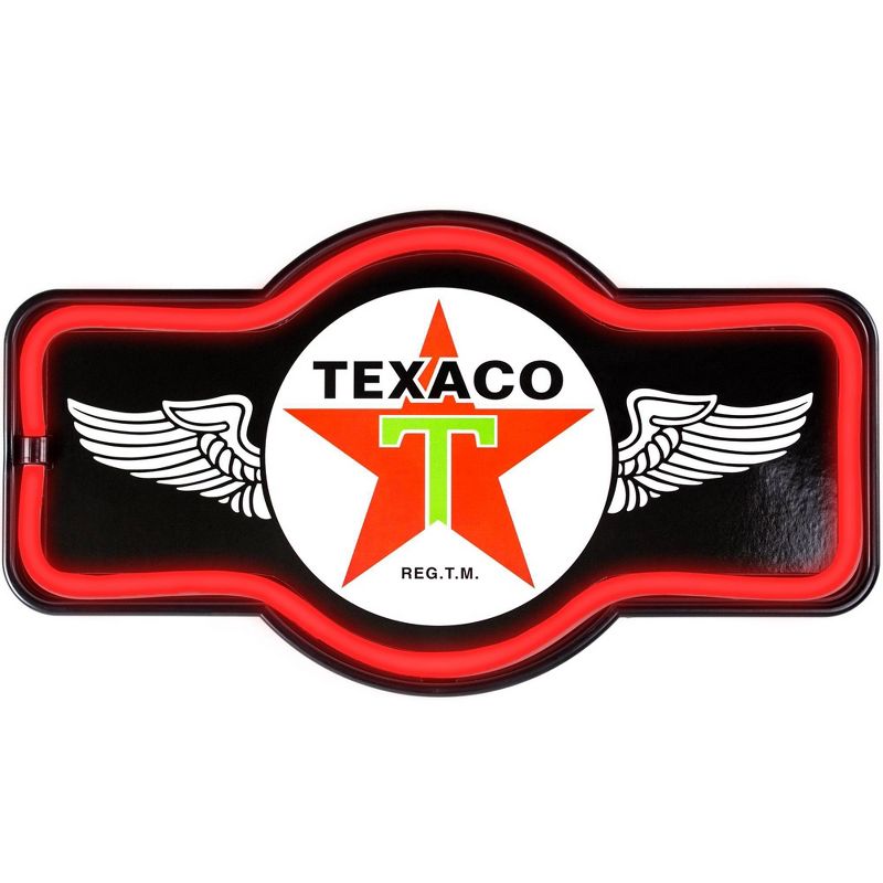 Officially Licensed Vintage Texaco LED Neon Light Sign Black/Red - Crystal Art Gallery