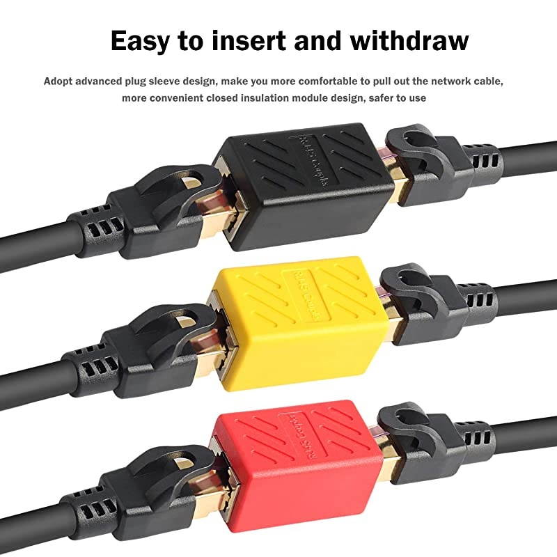 RJ45 Coupler inLine Coupler Cat7 Cat6 Cat5e Ethernet Cable Extender Adapter Female to Female 3 Pack