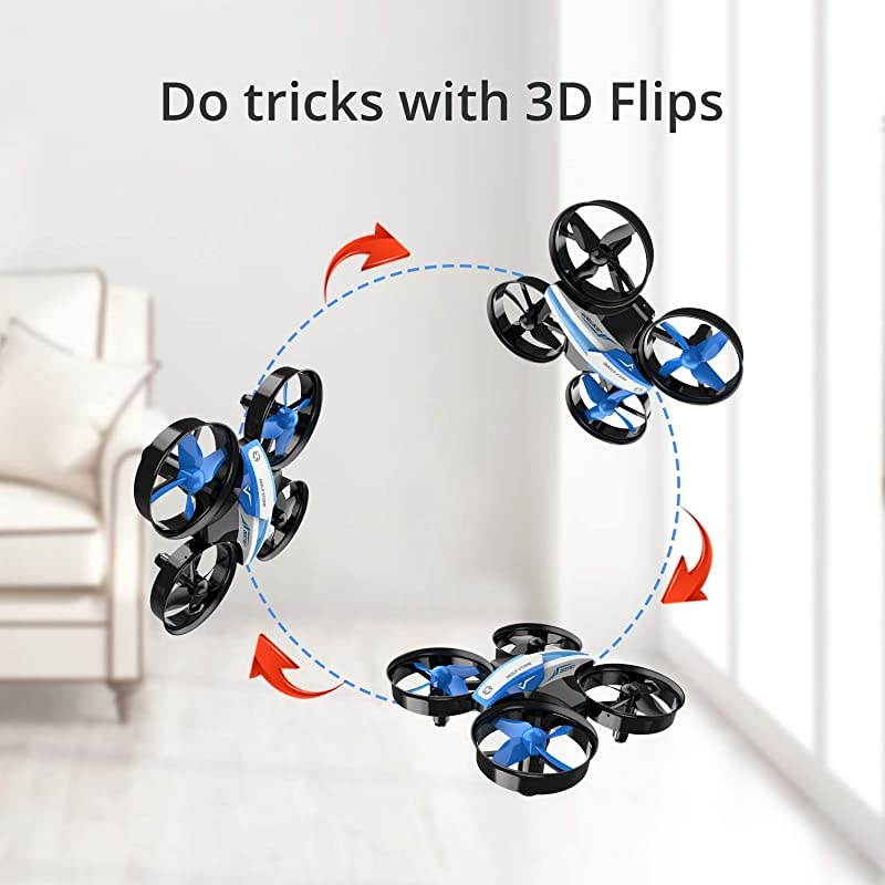 Mini Drone for Kids and Beginners RC Nano Quadcopter Indoor Small Helicopter Plane with Auto Hovering, 3D Flip, Headless Mode and 3 Batteries, Great Gift Toy for Boys and Girls, Blue