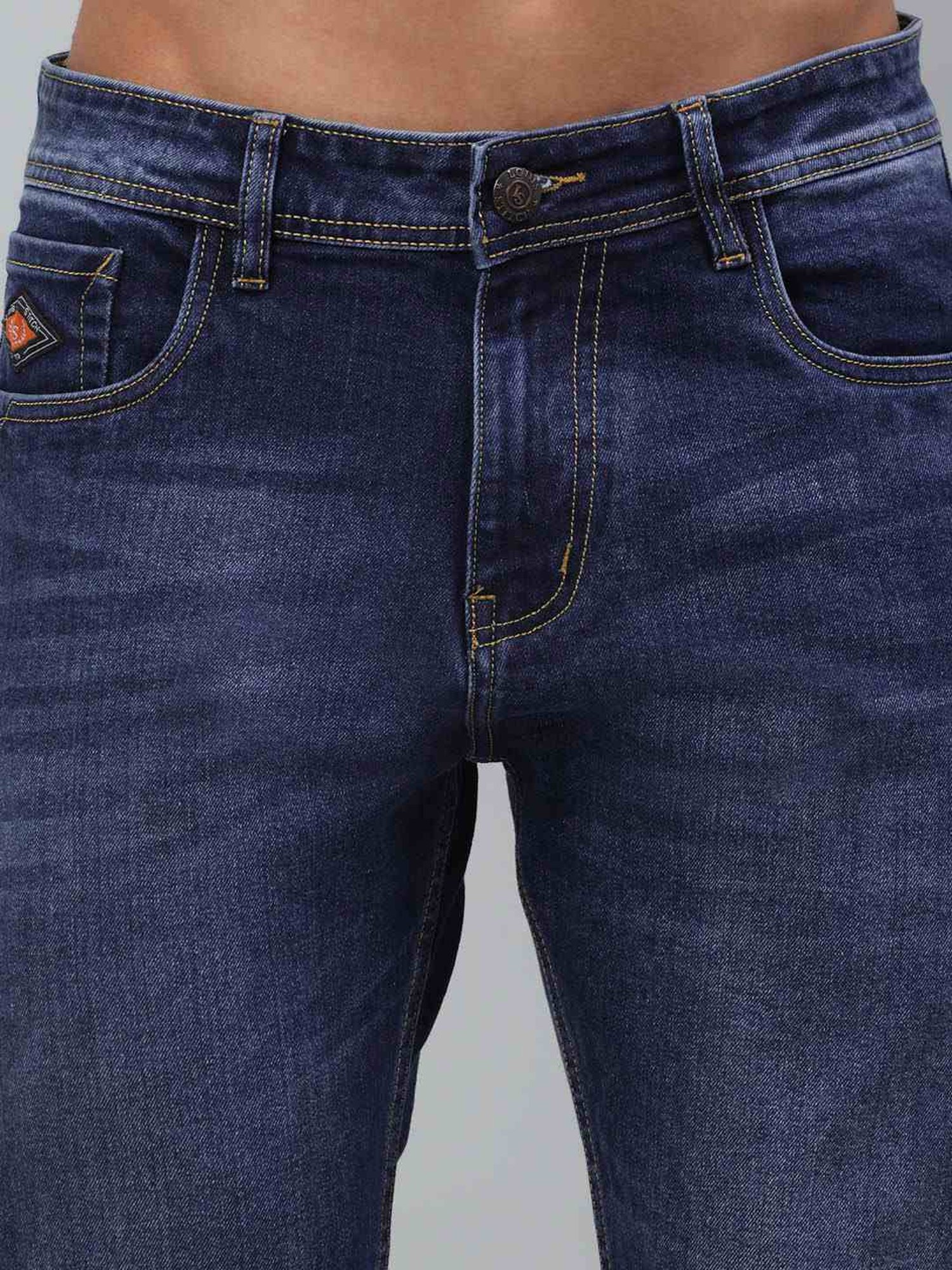 Louis Stitch Cobalt Faded Blue Slim Fit Jeans