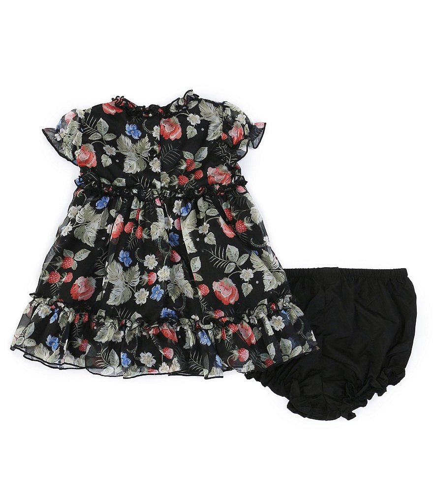 Pippa & Julie Baby Girls Newborn-24 Months Puff-Sleeve Floral Tiered A-Line Dress