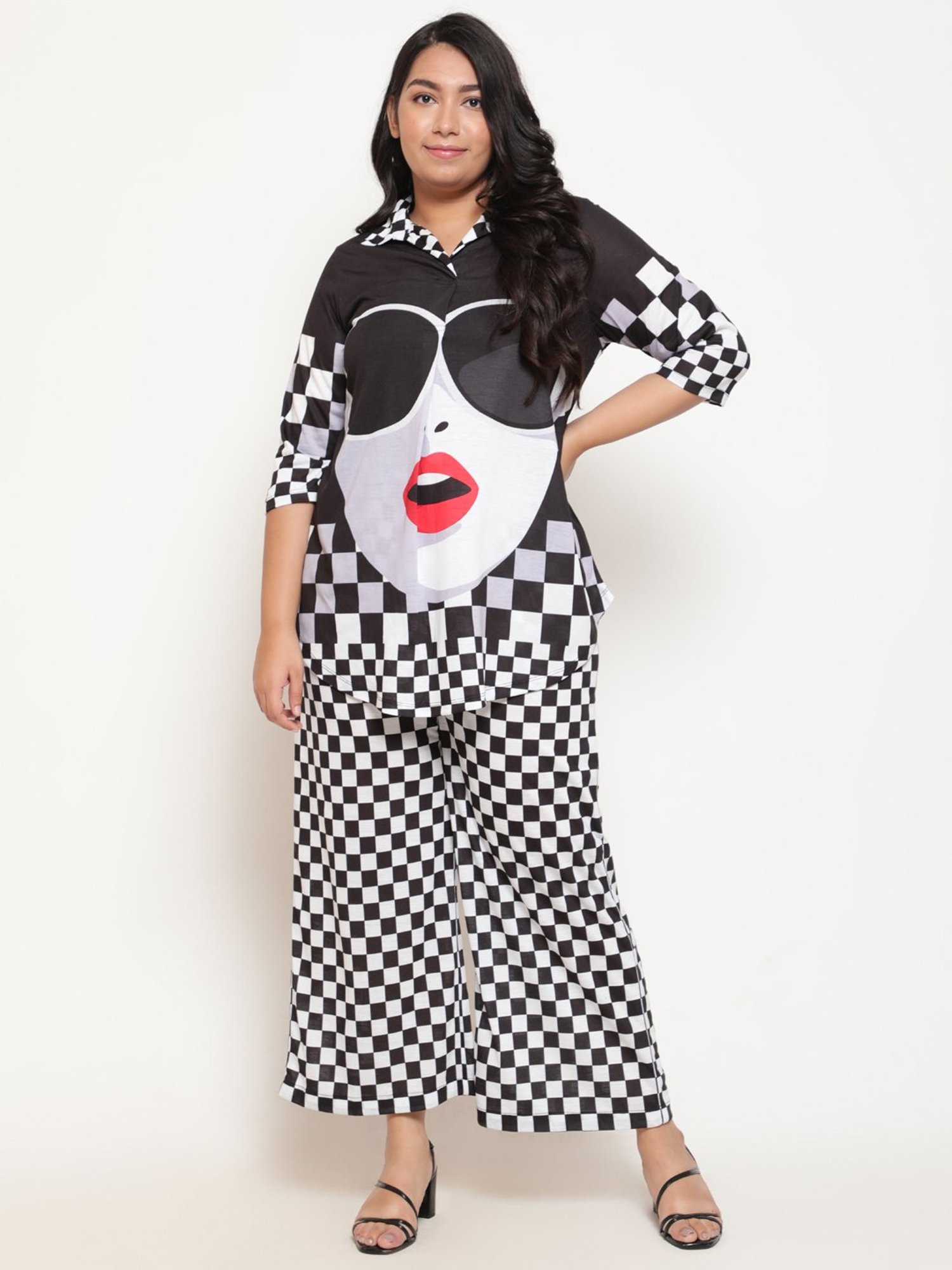 Amydus Black Check Regular Fit Pants