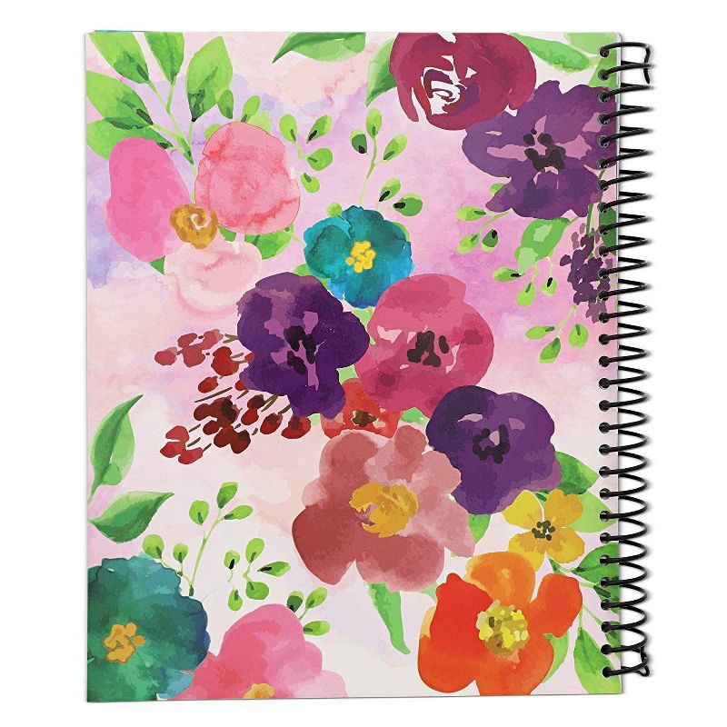 Sustainable Greetings Floral Greeting Card Organizer Book Keeper Spiral Bound with Pocket 10 x 8.5 inches