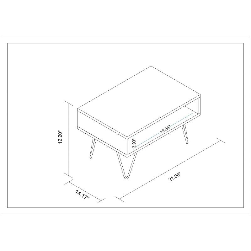 21.06" Nolita Coffee Table with 1 Cubby White - Manhattan Comfort