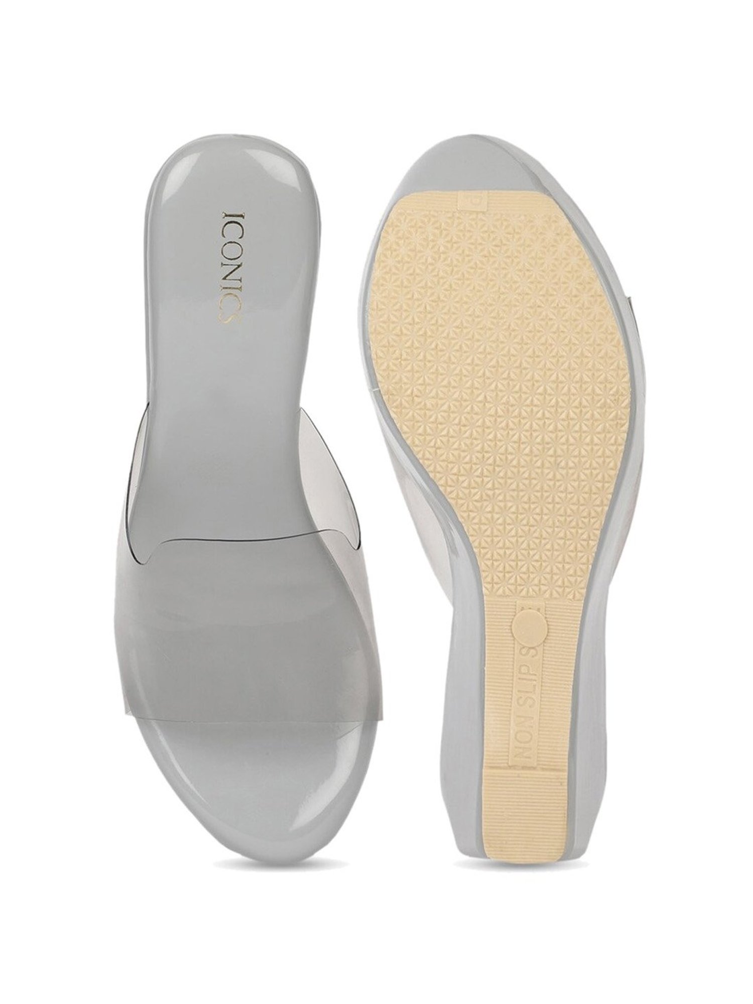 Iconics Women's Grey Casual Wedges