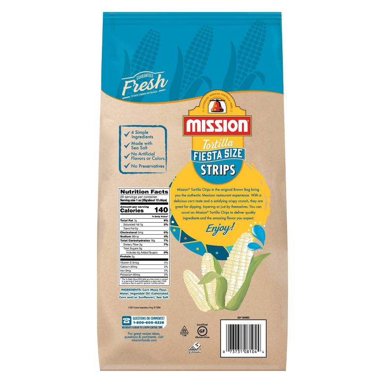 Mission Fiesta Size Strips Tortilla Chips - 20oz