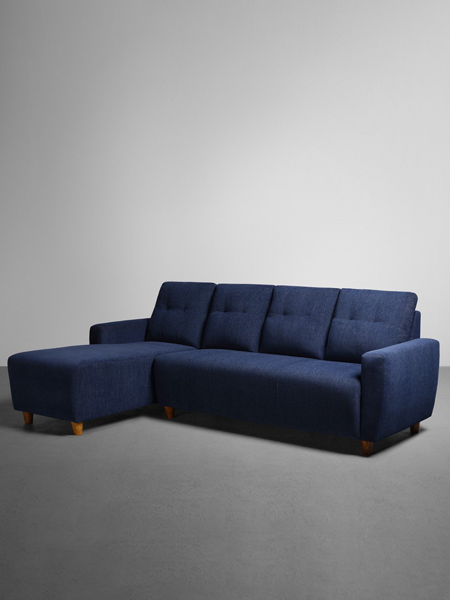 Sleepyhead Yolo Berry Blue Fabric 3 Seater LHS L Shape Sofa Set