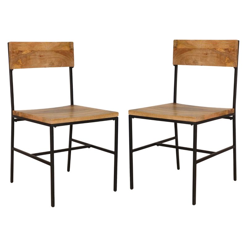 Set of 2 Elmsley Dining Chair Natural/Black - Carolina Cottage