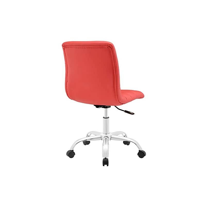 Ripple Ribbed Armless Mid Back Swivel Computer Desk Office Chair In Red