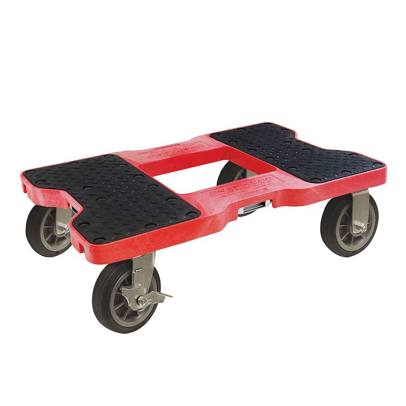 Snap Loc 1,500 lb Capacity All Terrain E Track Dolly Red, Heavy Duty 6 in Solid Rubber Swivel Caster Wheels