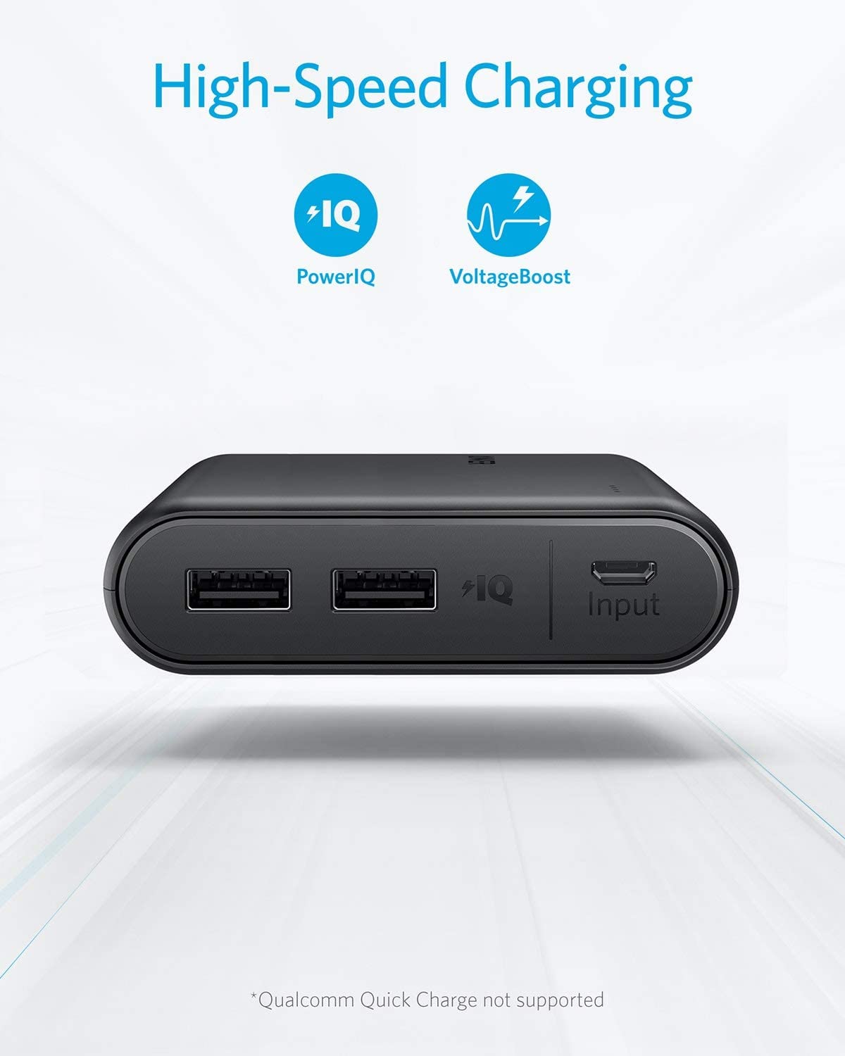 Power Bank, Anker PowerCore 13000 Portable Charger - Compact 13000mAh 2-Port with PowerIQ and VoltageBoost Technology for iPhone, iPad, Samsung Galaxy (Black)
