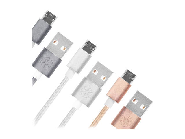 SilverStone Technology Micro USB Cable for Most Smartphones / LG / Samsung / Reversible USB-A / Reversible Micro USB-B / 1000MM - Charcoal Gray - CPU01C