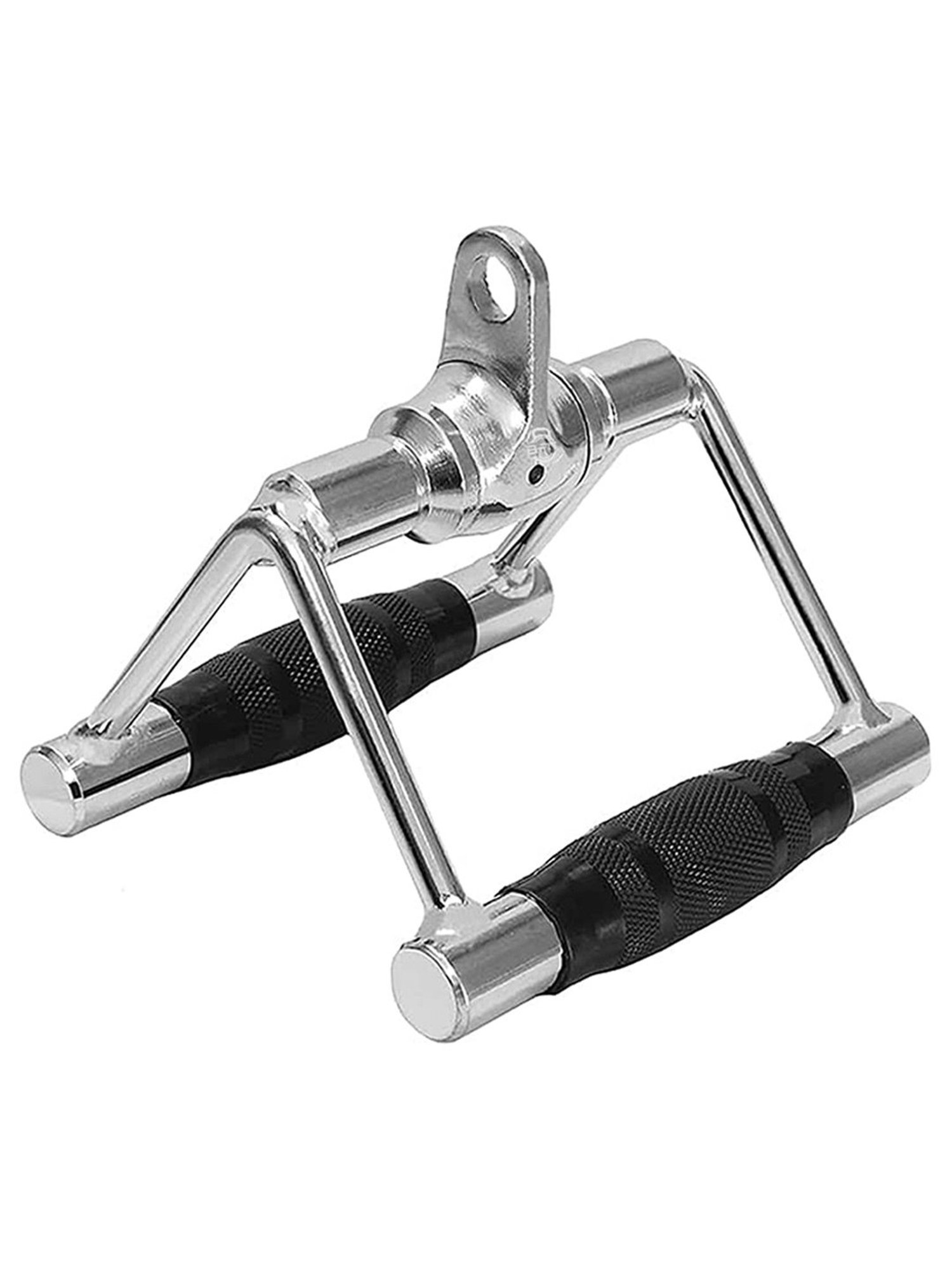 B Fit Upgraded Rowing Handle Revolving Seated Row Double D V Handle Attachmentle (Silver)