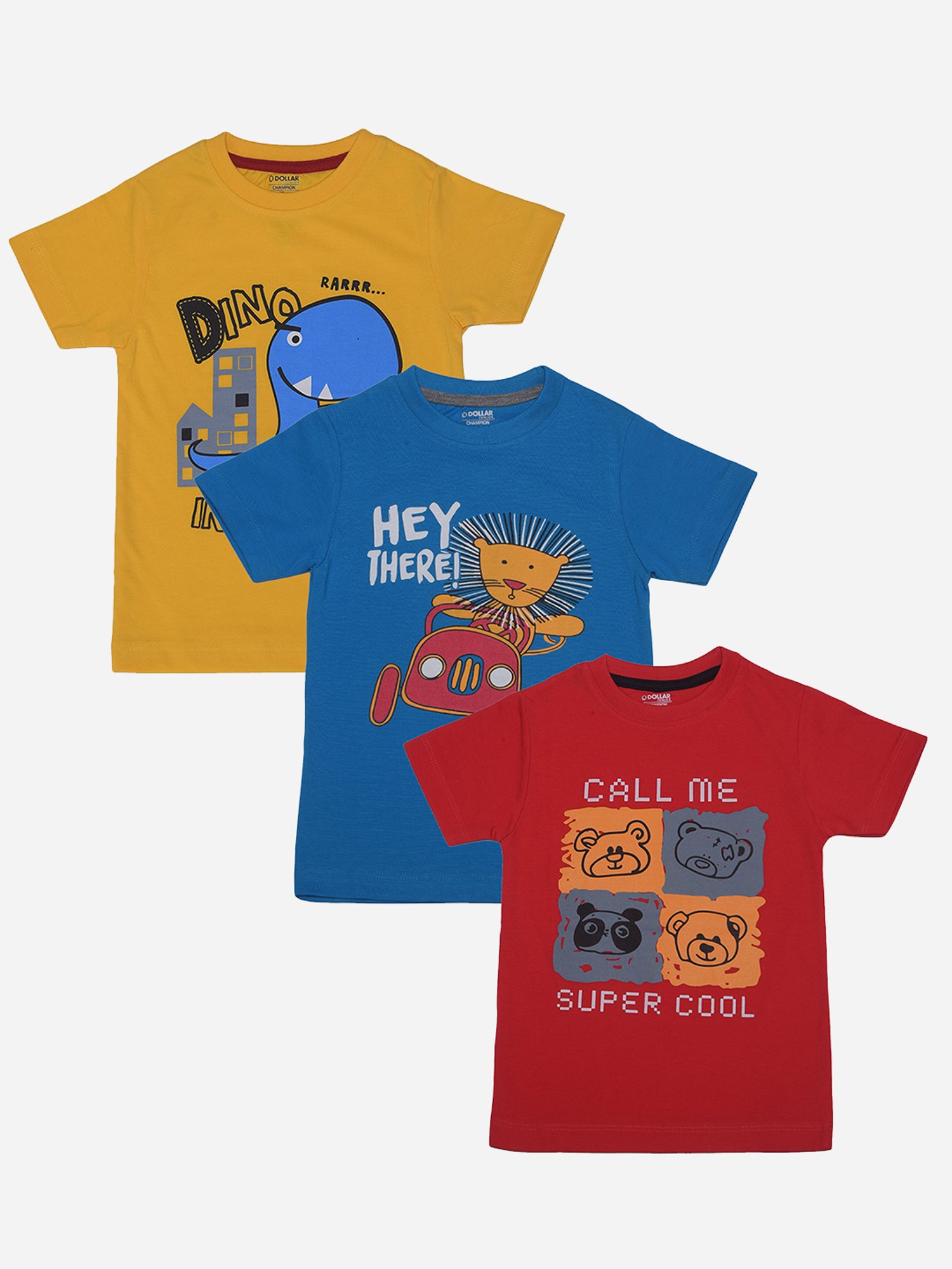 Dollar Boys Assorted Printed T-Shirt (Pack Of 3)