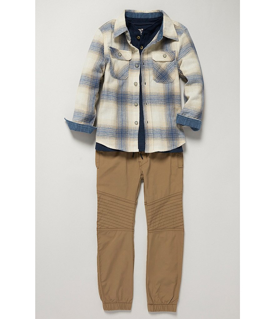 First Wave Little Boys 2T-7 Stretch Twill Motto Joggers