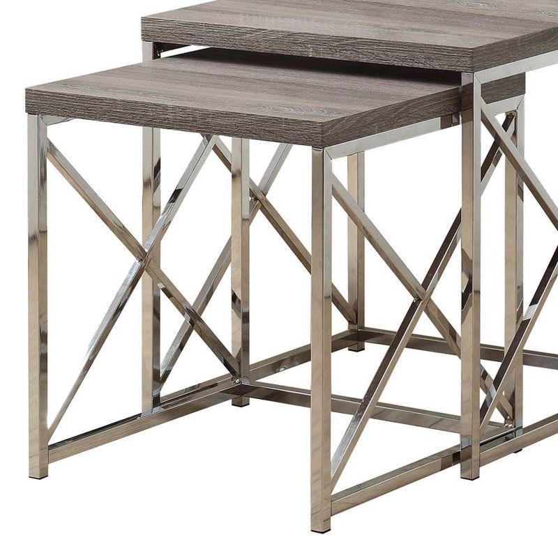 Monarch Contemporary Accent 2-Piece Dark Taupe Nesting End Tables & Side Table
