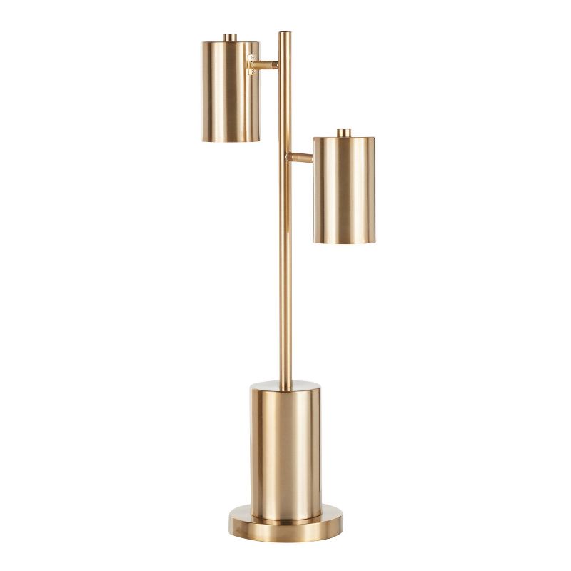 Cannes Contemporary/Glam Table Lamp with Metal Shade White (Includes LED Light Bulb) - LumiSource