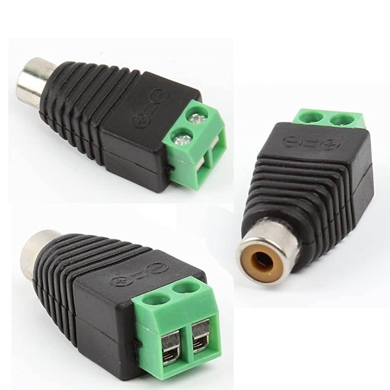 Phono RCA Screws Male Female Plug to AV Screw Terminal AudioVideo Connector Adapter 10 Male +10 Female Connector