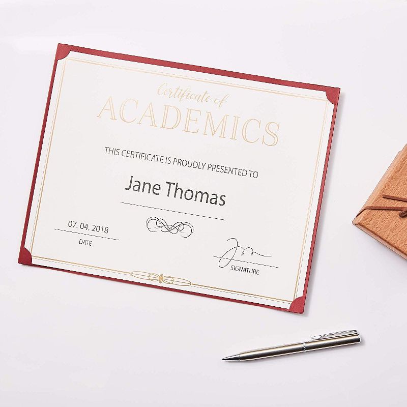 Best Paper Greetings 48-Pack Gold Foil Certificates of Academics Award Paper Sheets, A4 Letter Size 8.5 x 11 in