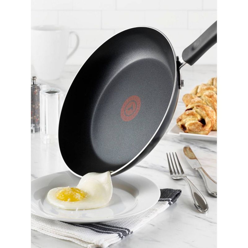 T-fal Initiatives Nonstick Dishwasher Safe Cookware, 8" & 10" Fry Pans, 2pc Set, Black