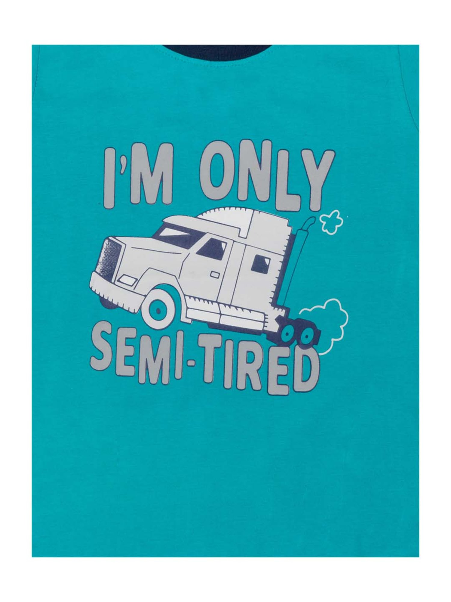 Todd N Teen Kids Teal Blue Cotton Printed T-Shirt & Joggers