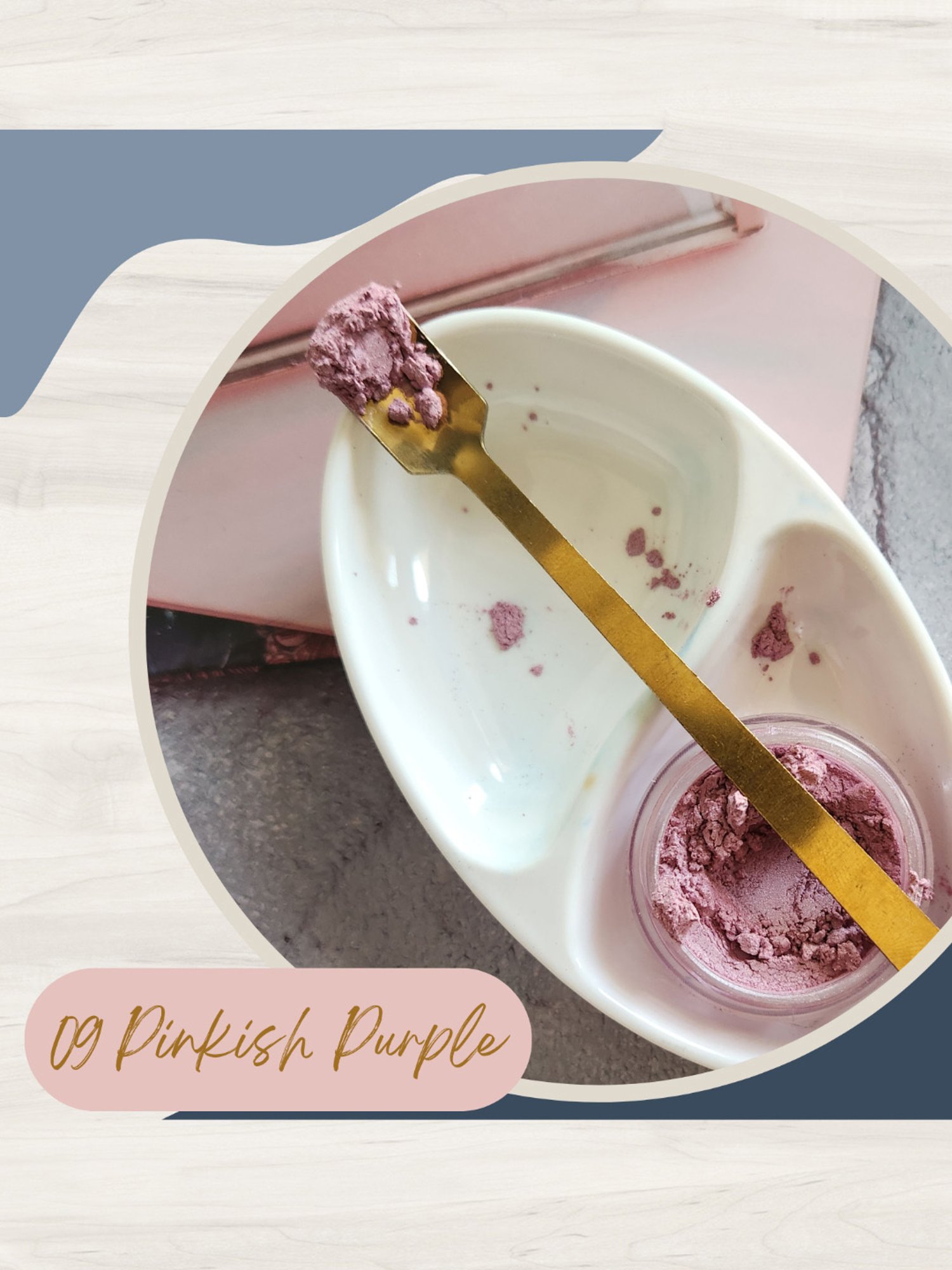 KINDED Makeup Pigments Loose Shimmer Powder Eyeshadow 05 Smokey Blue & 09 Pinkish Purple Combo