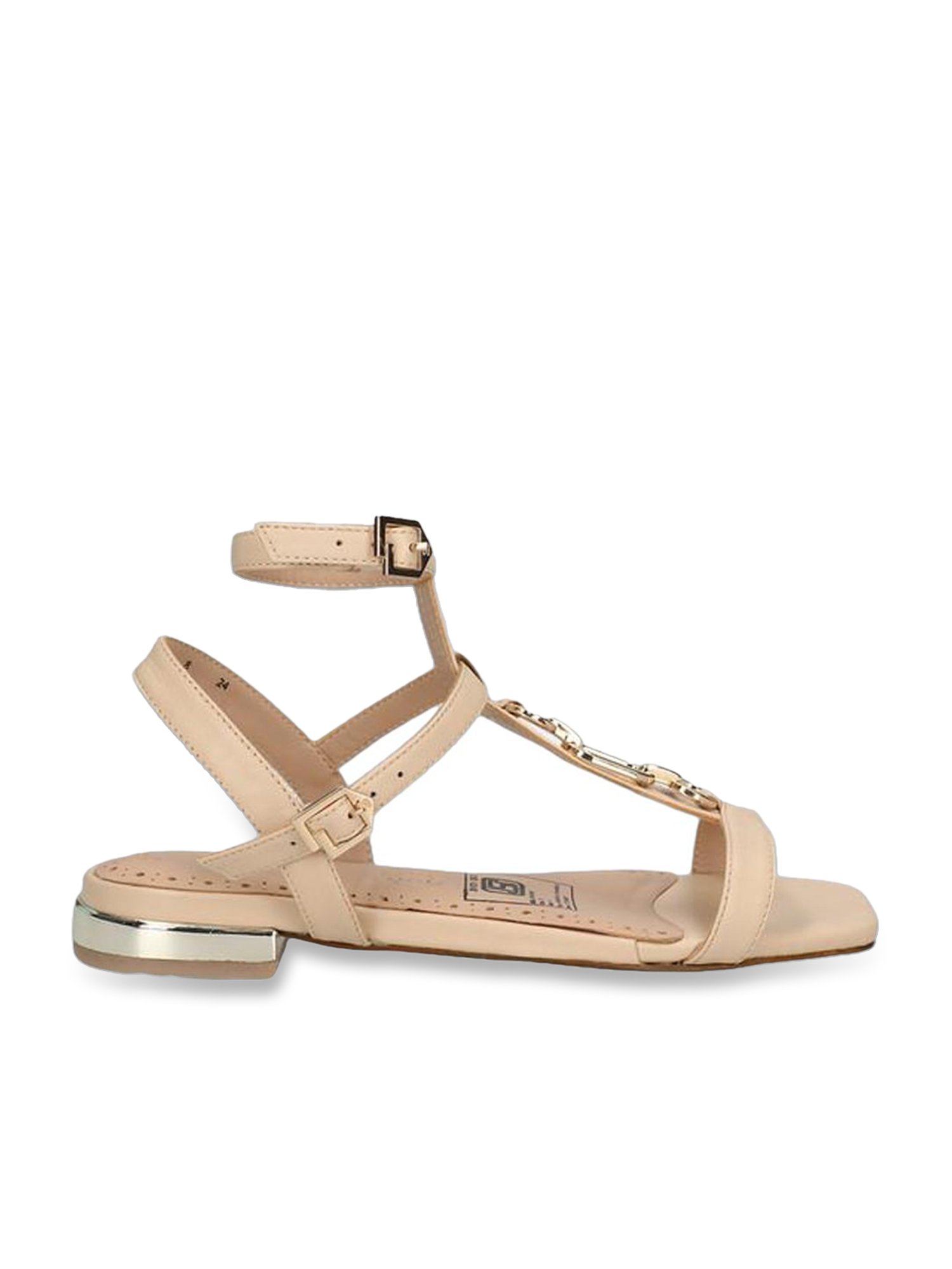 Bagatt Women's Glaze Beige Ankle Strap Sandals