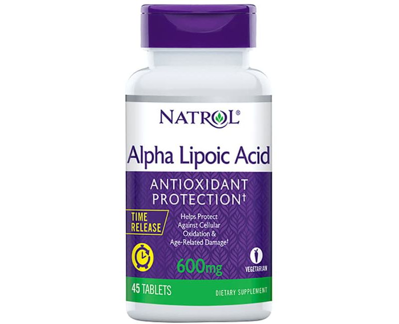 Natrol Dietary Supplements Alpha Lipoic Acid Time Release 600 mg Tablet 45ct.