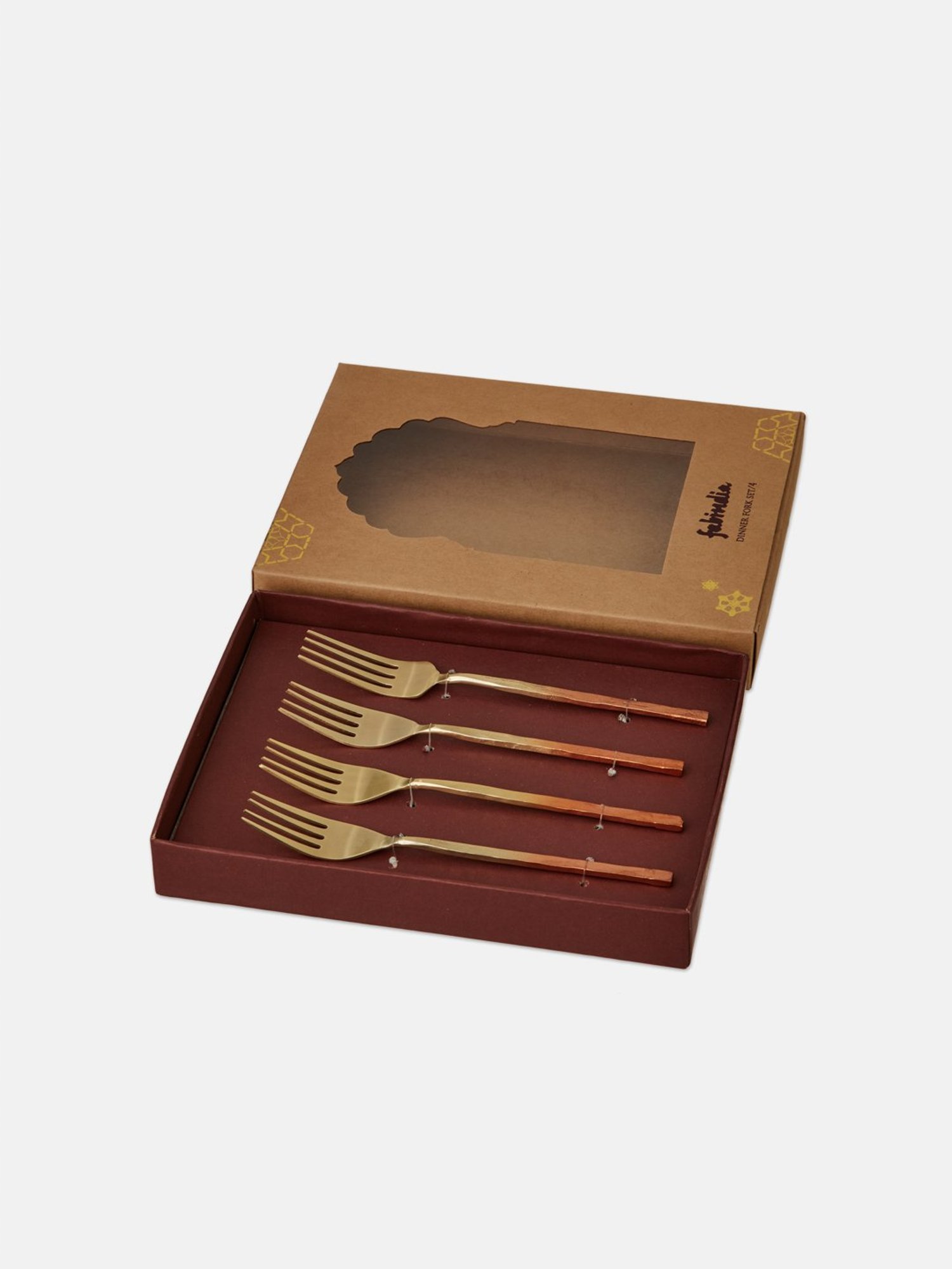 Fabindia Home Maaya Gold Stainless Steel Dinner Fork - Set of 4