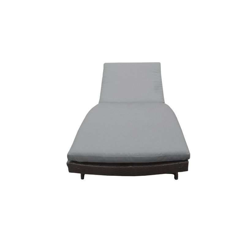 Bali 2pk Patio Chaise Lounges with Cushions - Gray - TK Classics