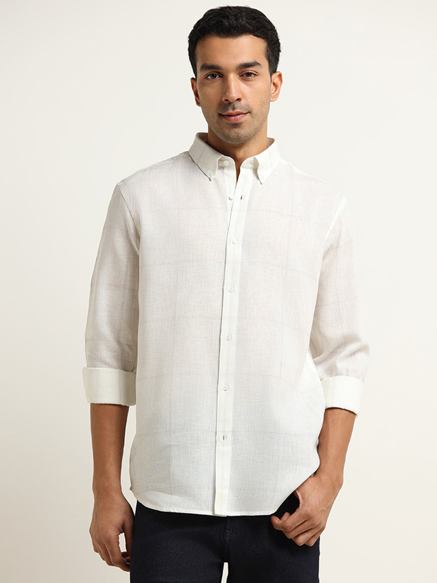 Ascot by Westside Off-White Relaxed Fit Shirt