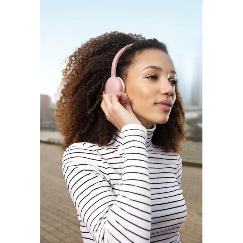 JVC Flats HA-S20BT-P Headset - Stereo - Wireless - Bluetooth - Over-the-head, On-ear - Binaural - Supra-aural - Pink