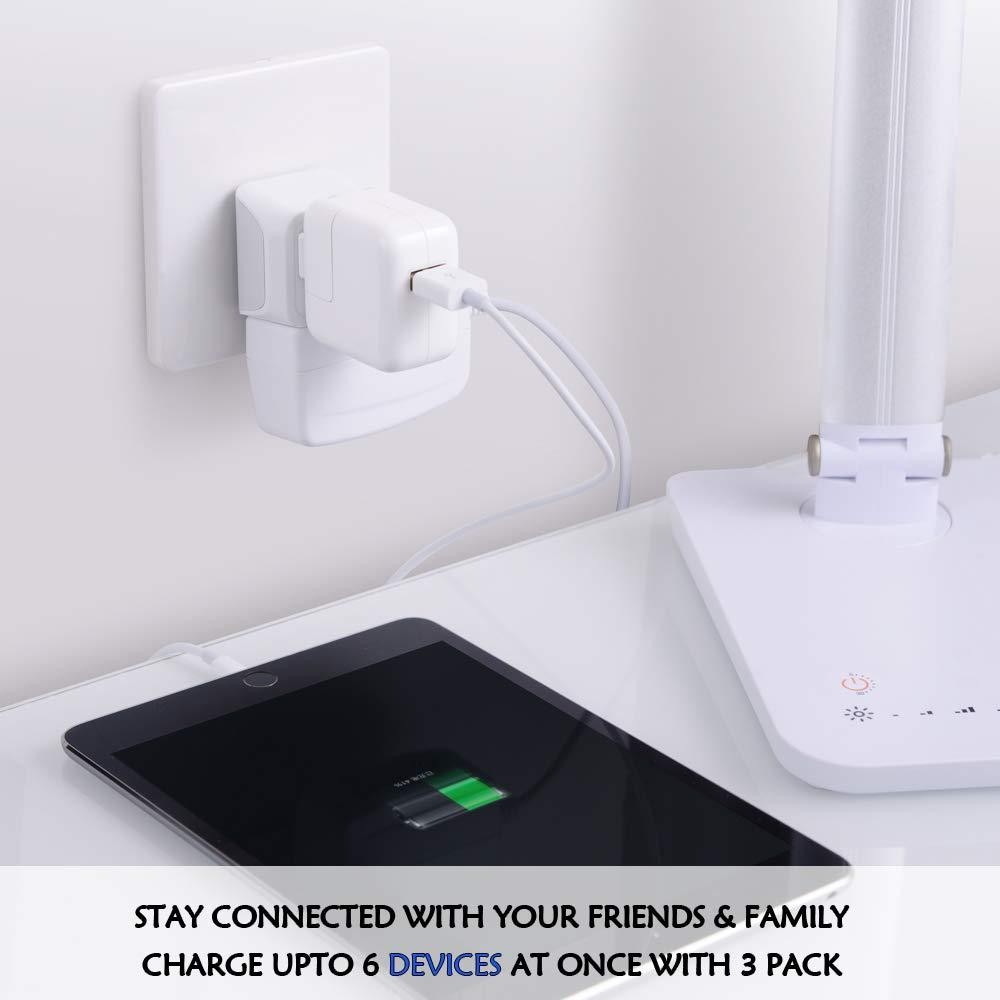 UK, Hong Kong, Ireland Travel Adapter Plug by Ceptics - Usa Input - Type G - Safe Grounded Perfect for Cell Phones, Laptops, Camera (3 Pack) - Dual Inputs - Ultra Compact - Light Weight (CT-7)